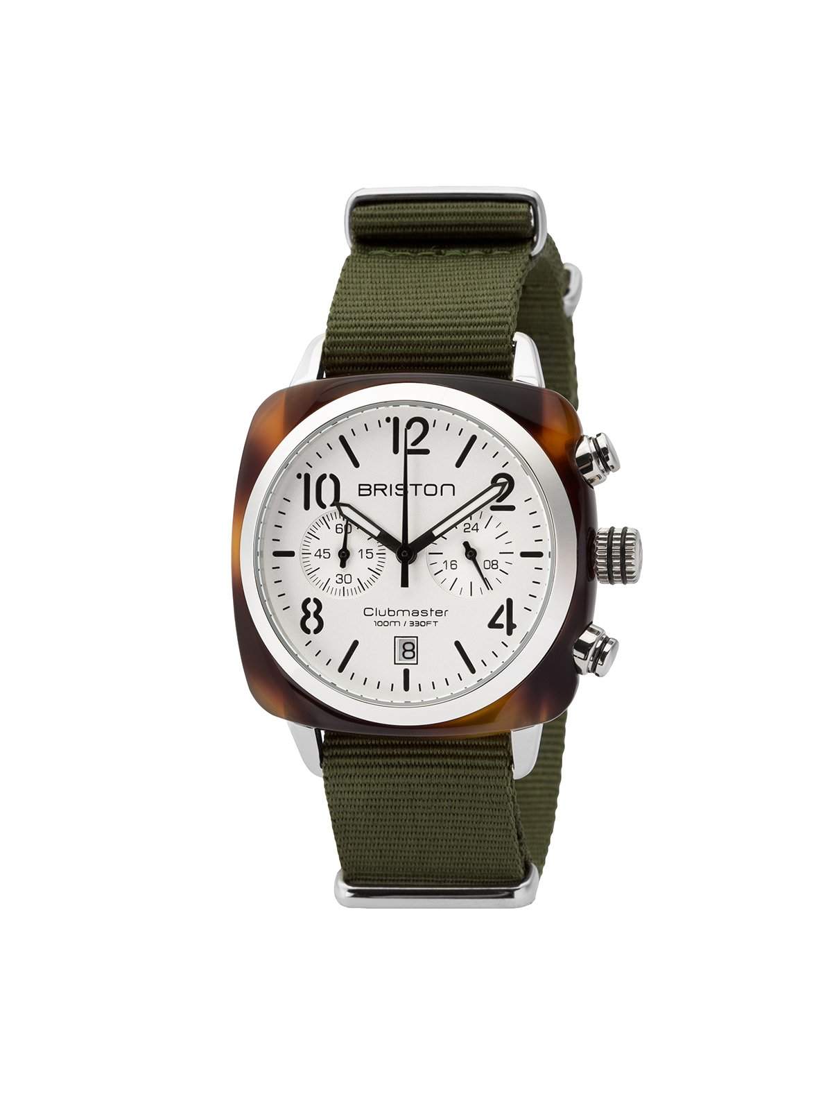 Briston Clubmaster Classic Acetate Chronograph Tortoise Shell White Dial 40mm - MORE by Morello Indonesia