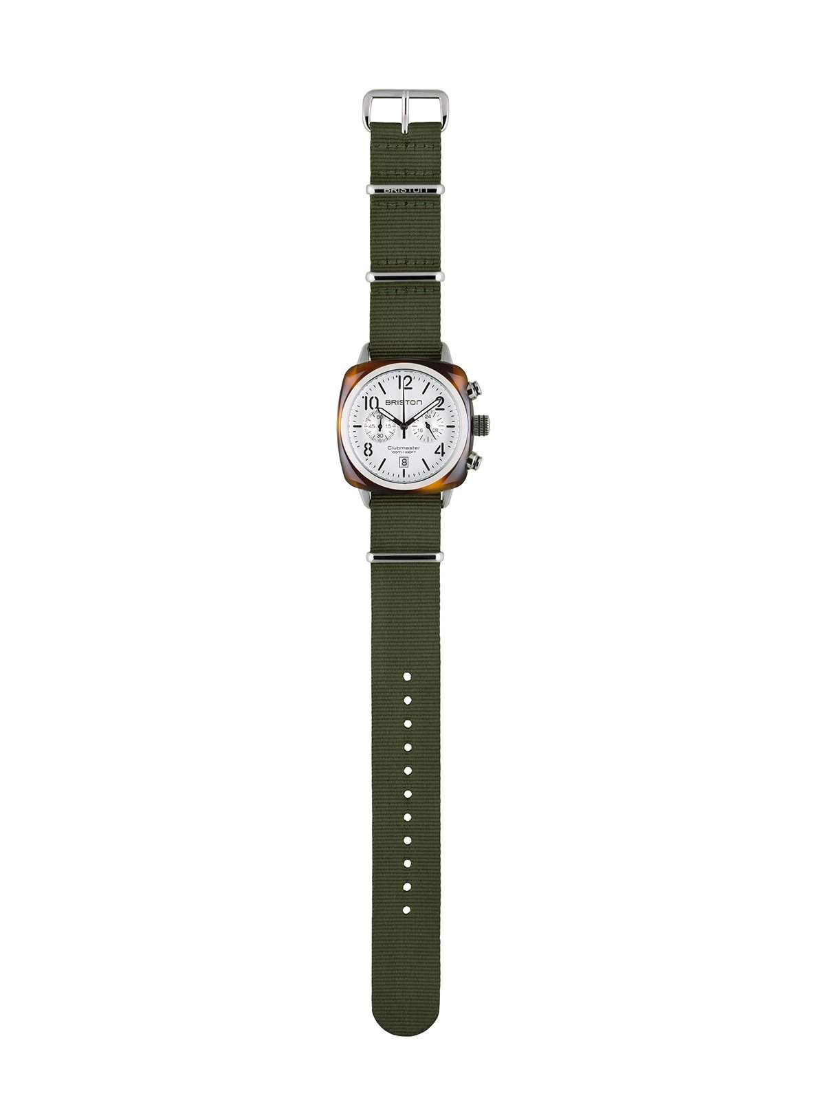 Briston Clubmaster Classic Acetate Chronograph Tortoise Shell White Dial 40mm - MORE by Morello Indonesia