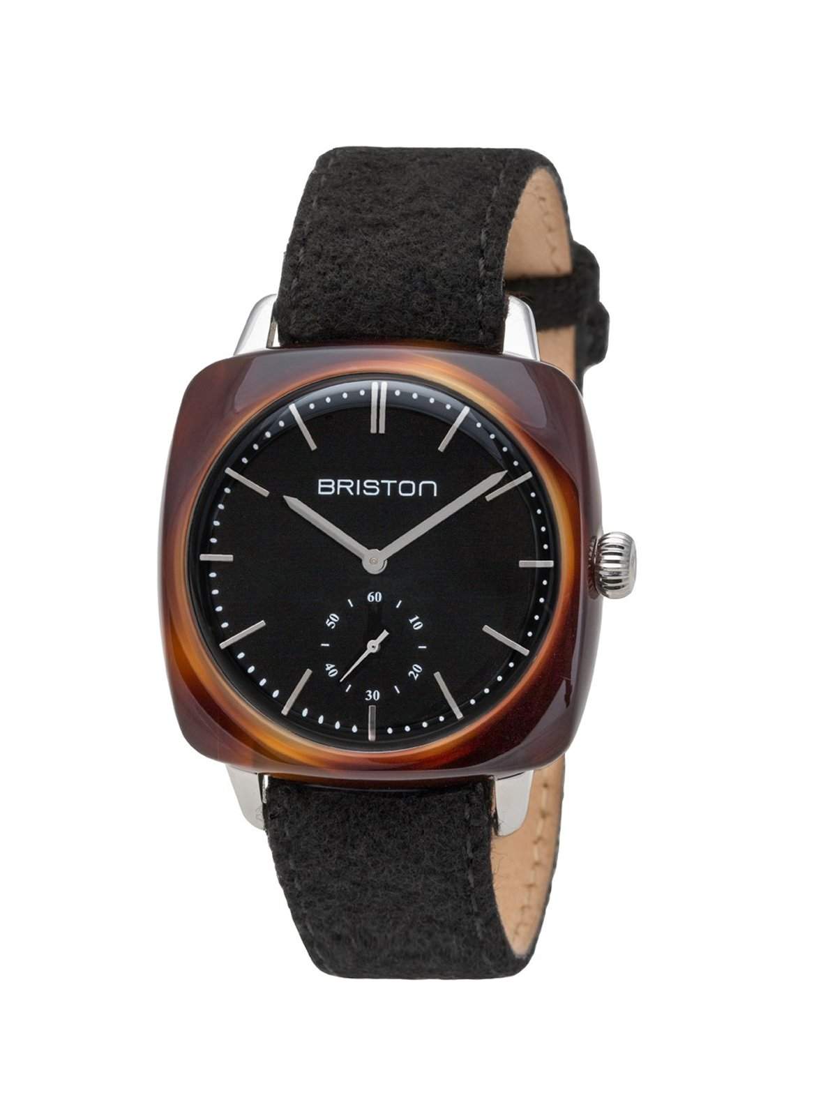 Briston Clubmaster Vintage Acetate Small Second Tortoise Shell Black Dial 40mm - MORE by Morello Indonesia