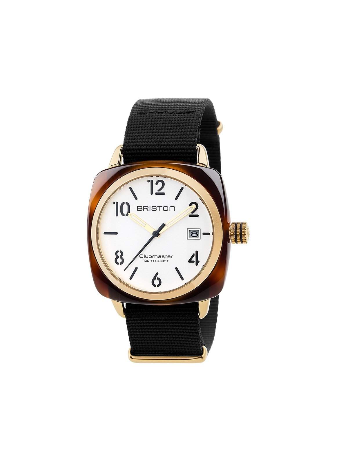 Briston Clubmaster Classic Acetate HMS Gold White Dial and Yellow Gold 40mm - MORE by Morello Indonesia