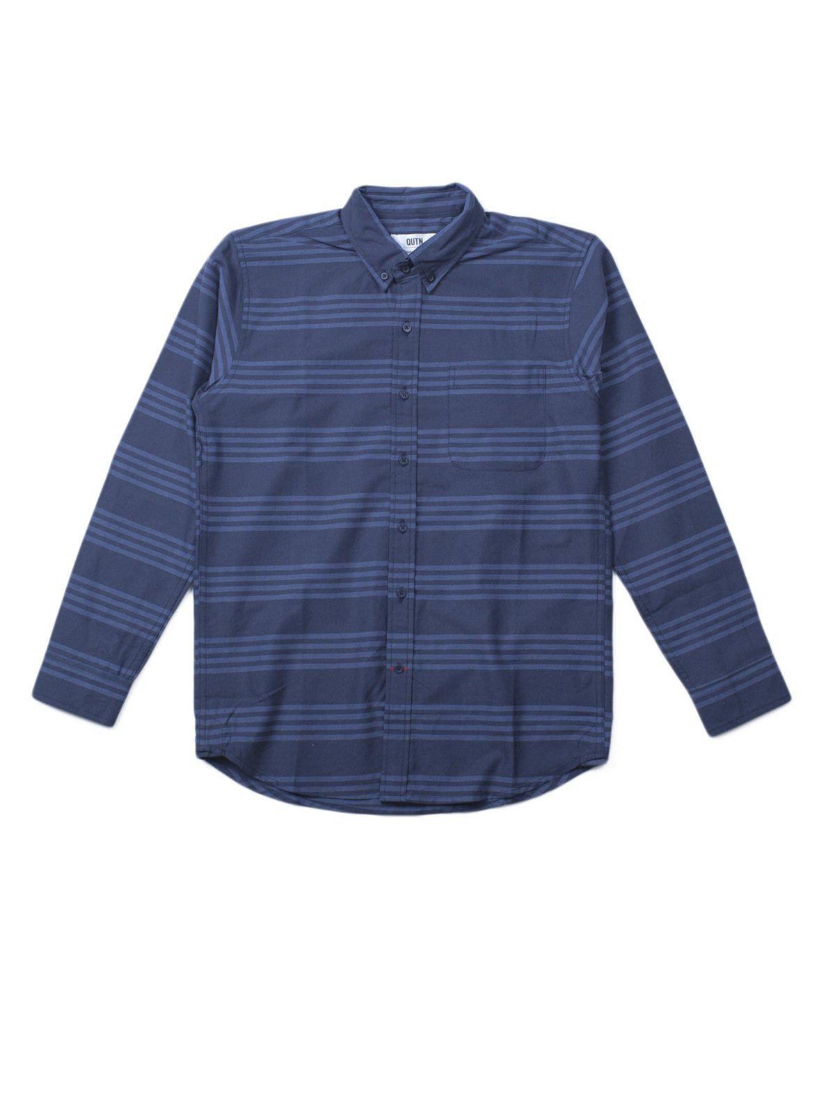 Qutn Button Down LS Blue Tri Stripe - MORE by Morello Indonesia