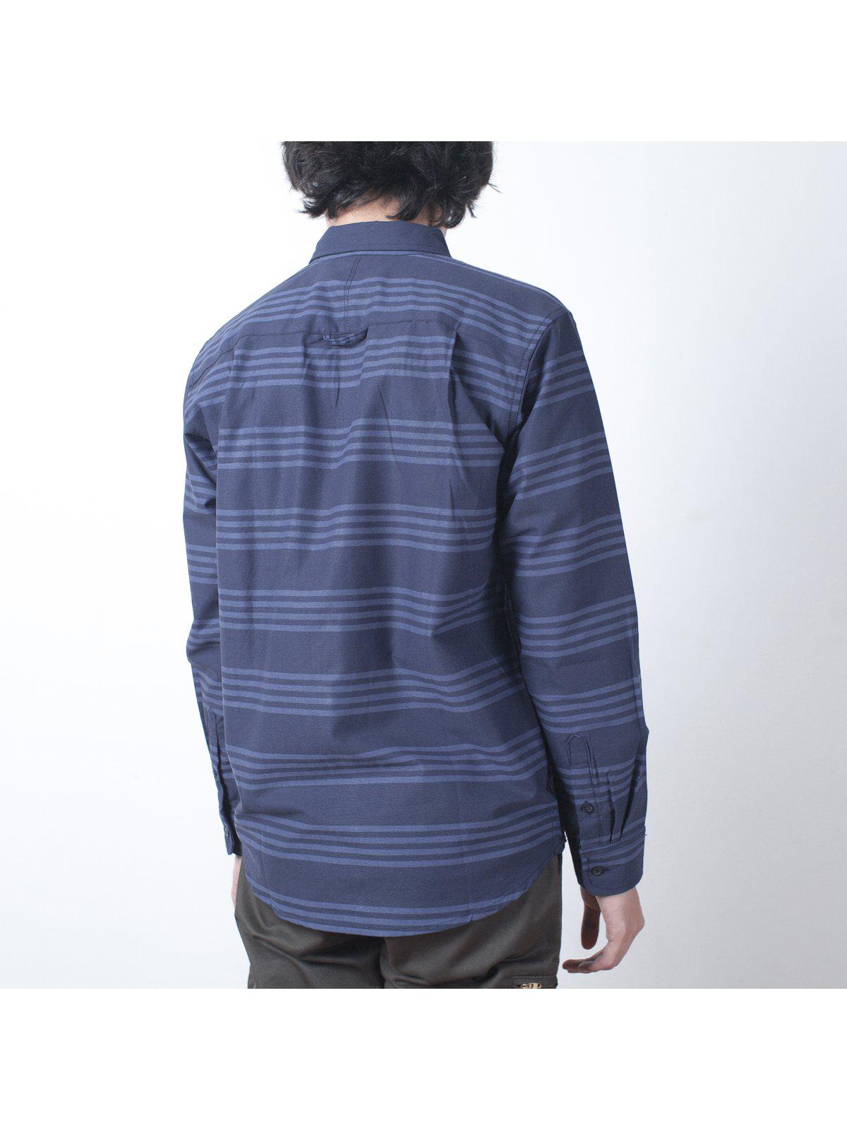 Qutn Button Down LS Blue Tri Stripe - MORE by Morello Indonesia