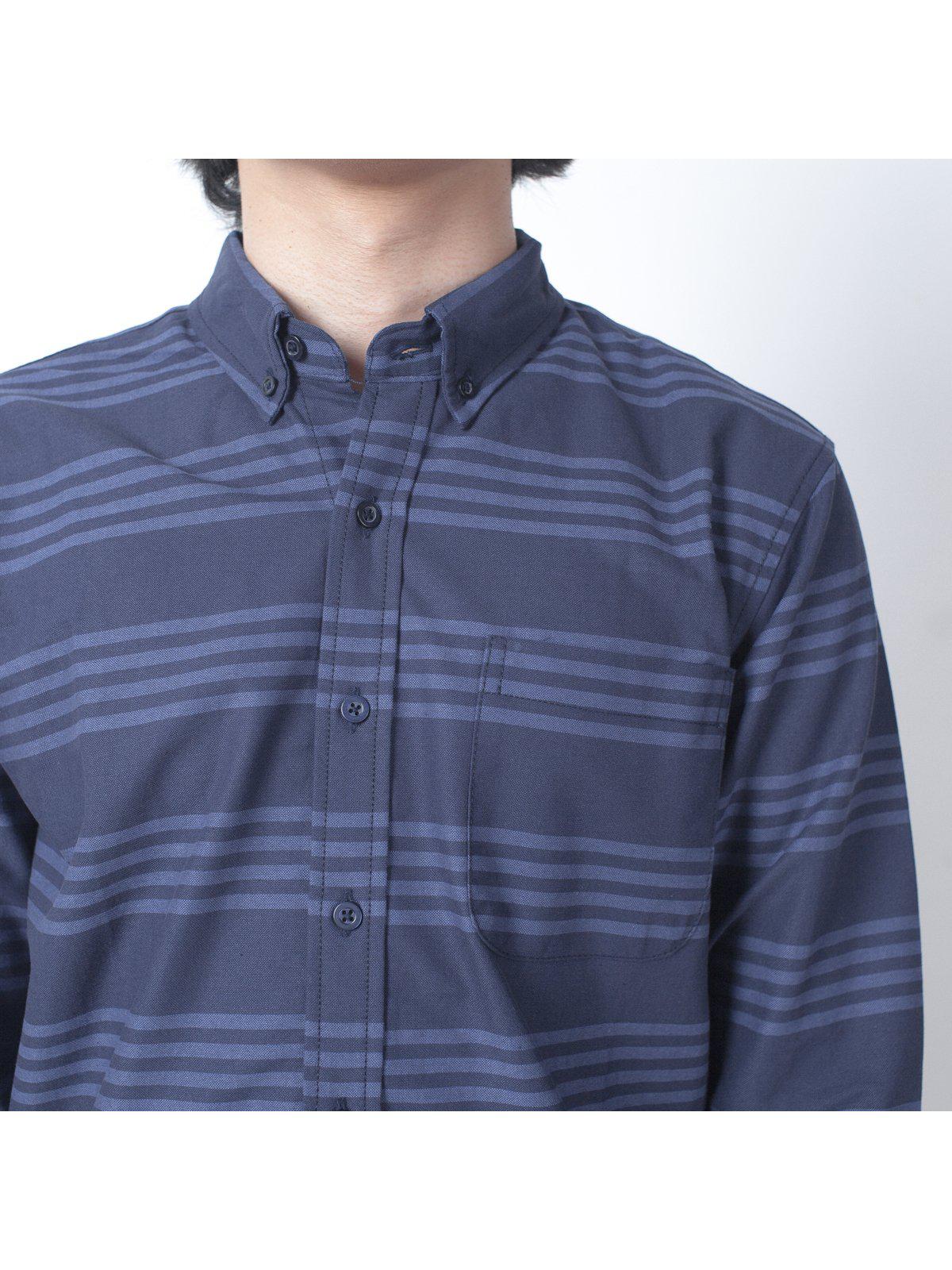 Qutn Button Down LS Blue Tri Stripe - MORE by Morello Indonesia