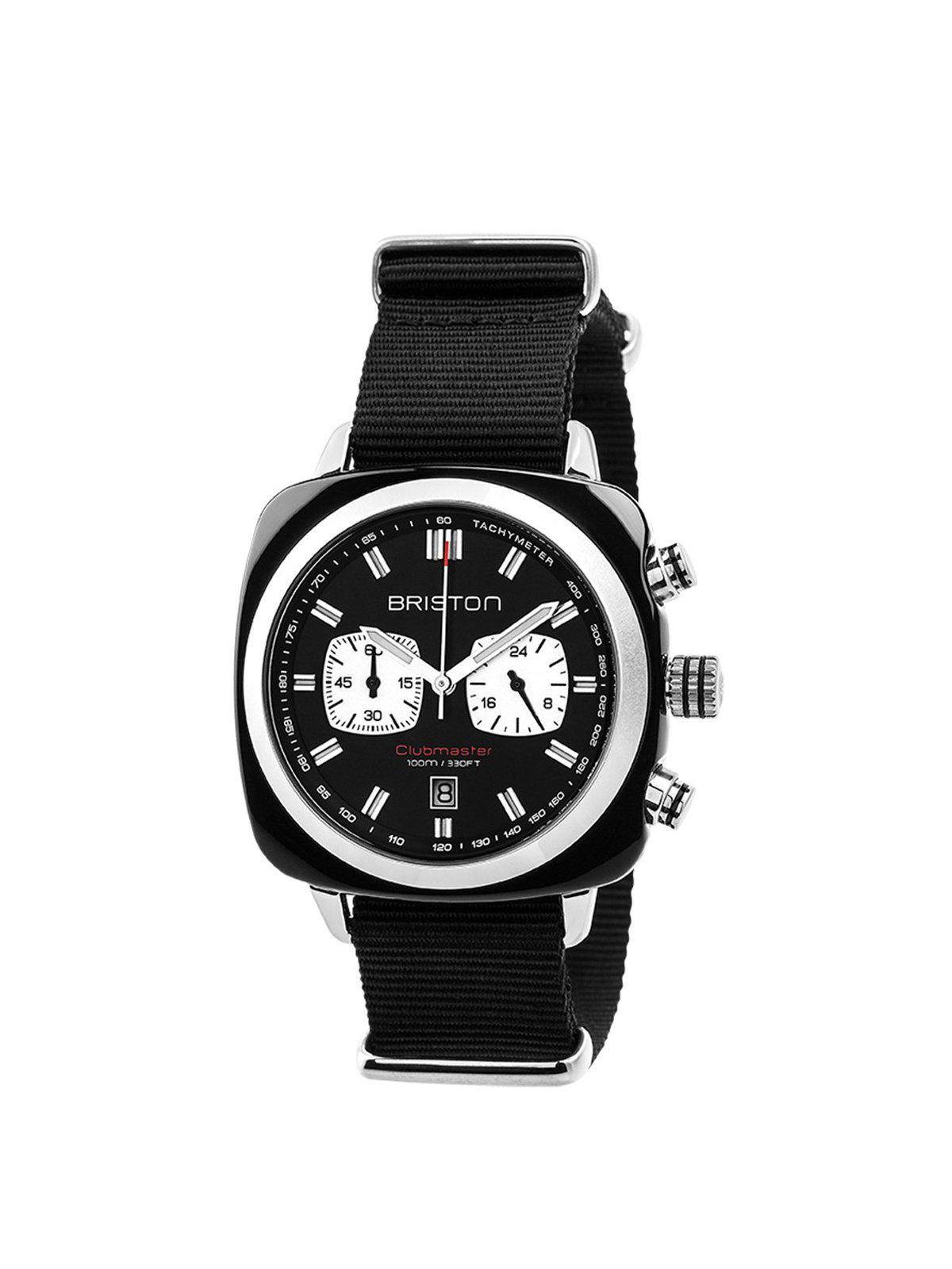 Briston Clubmaster Sport Acetate Chronograph Black With Black Dial - MORE by Morello Indonesia