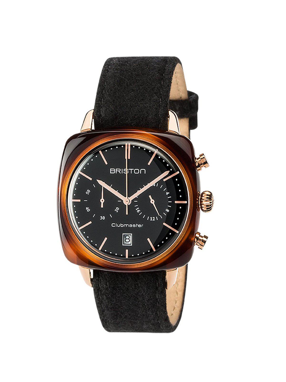 Briston Clubmaster Vintage Acetate Chronograph Gold Black Dial and Rose Gold 40mm MORE by Morello Indonesia