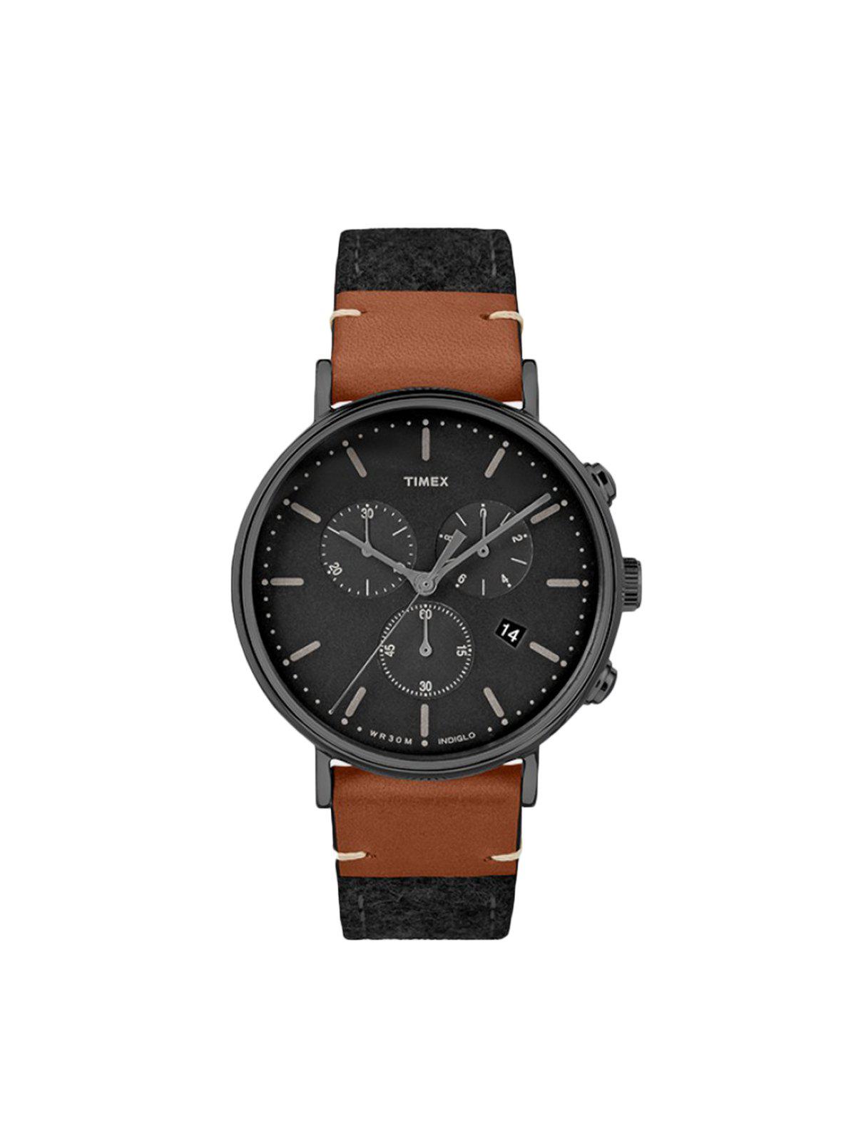 Chronograph 41mm Leather Strap Fairfield Chronograph Timex Timex