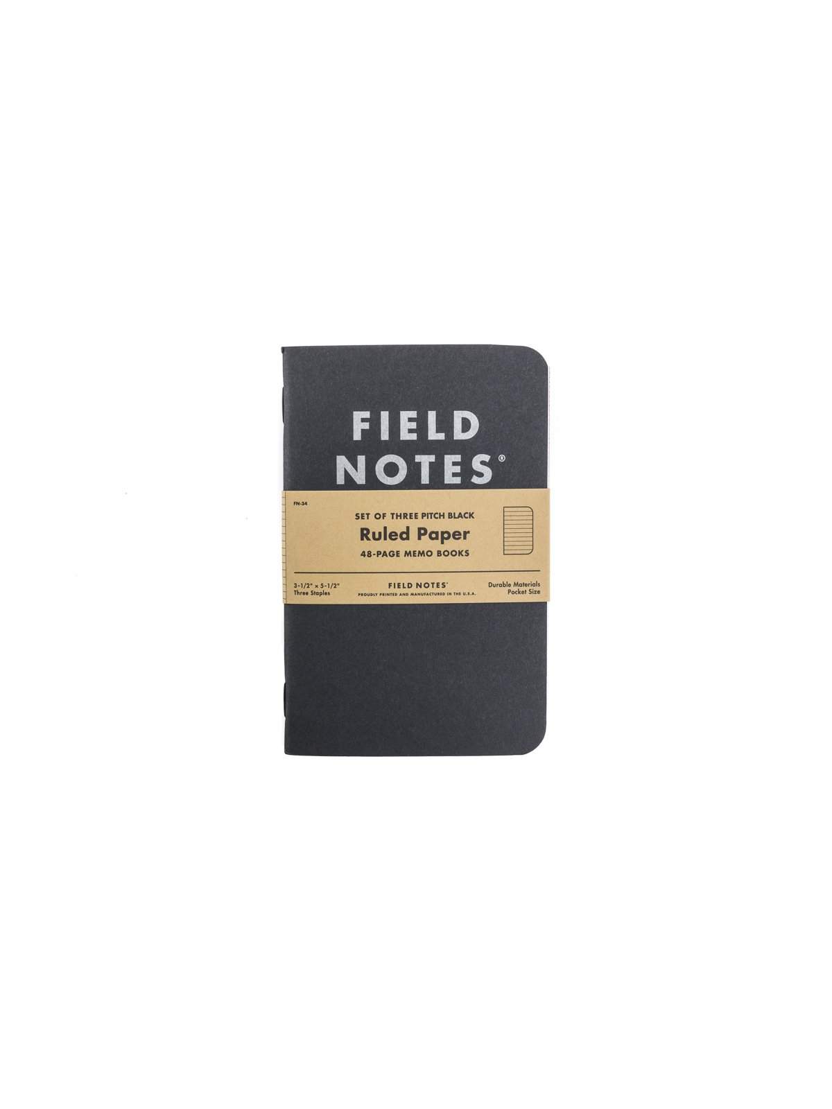 Field Notes Pitch Black Memo Book 3 Pack Ruled Paper - MORE by Morello Indonesia