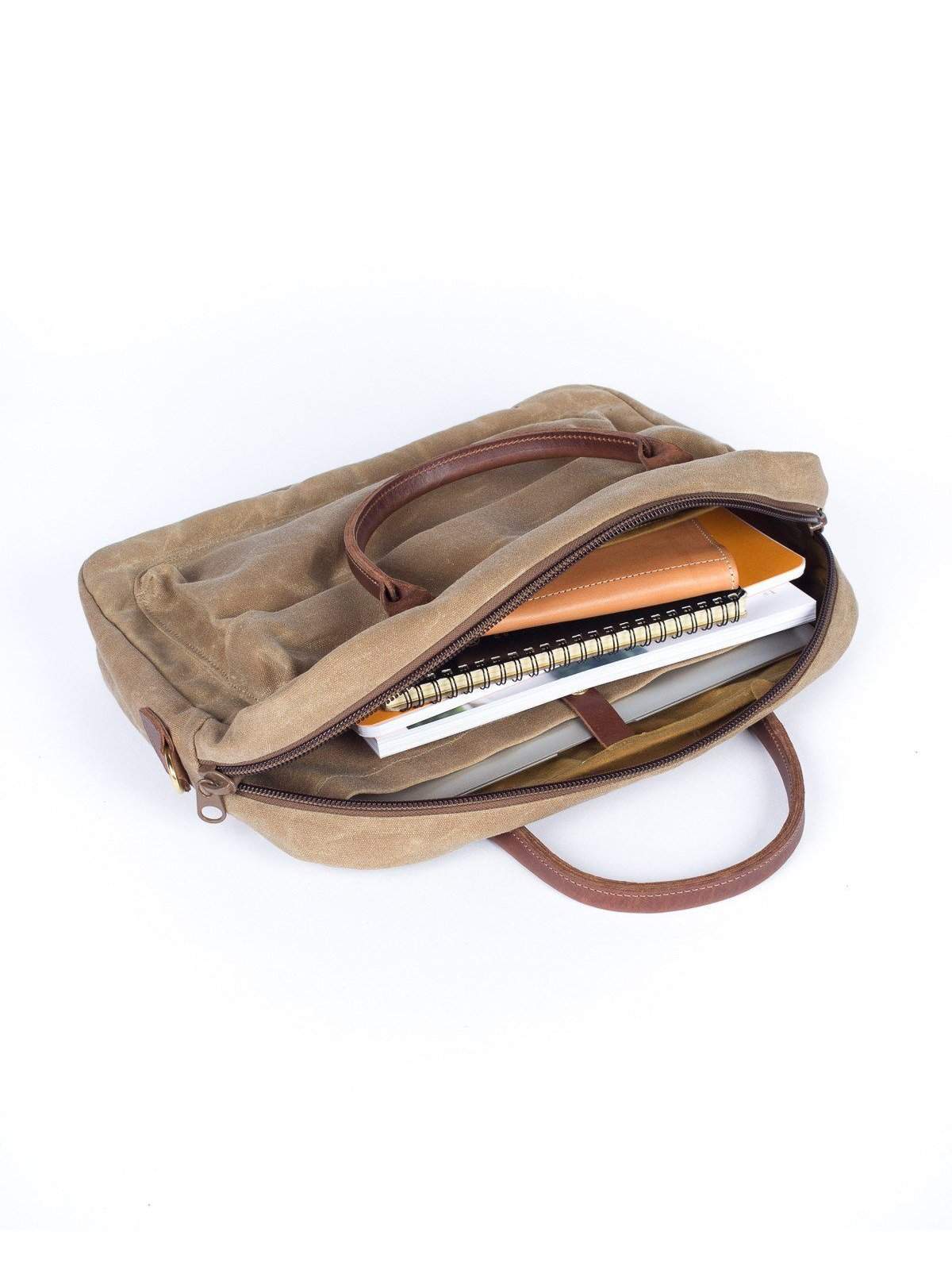 Wood&amp;Faulk Folio Briefcase High Desert Sage - MORE by Morello Indonesia