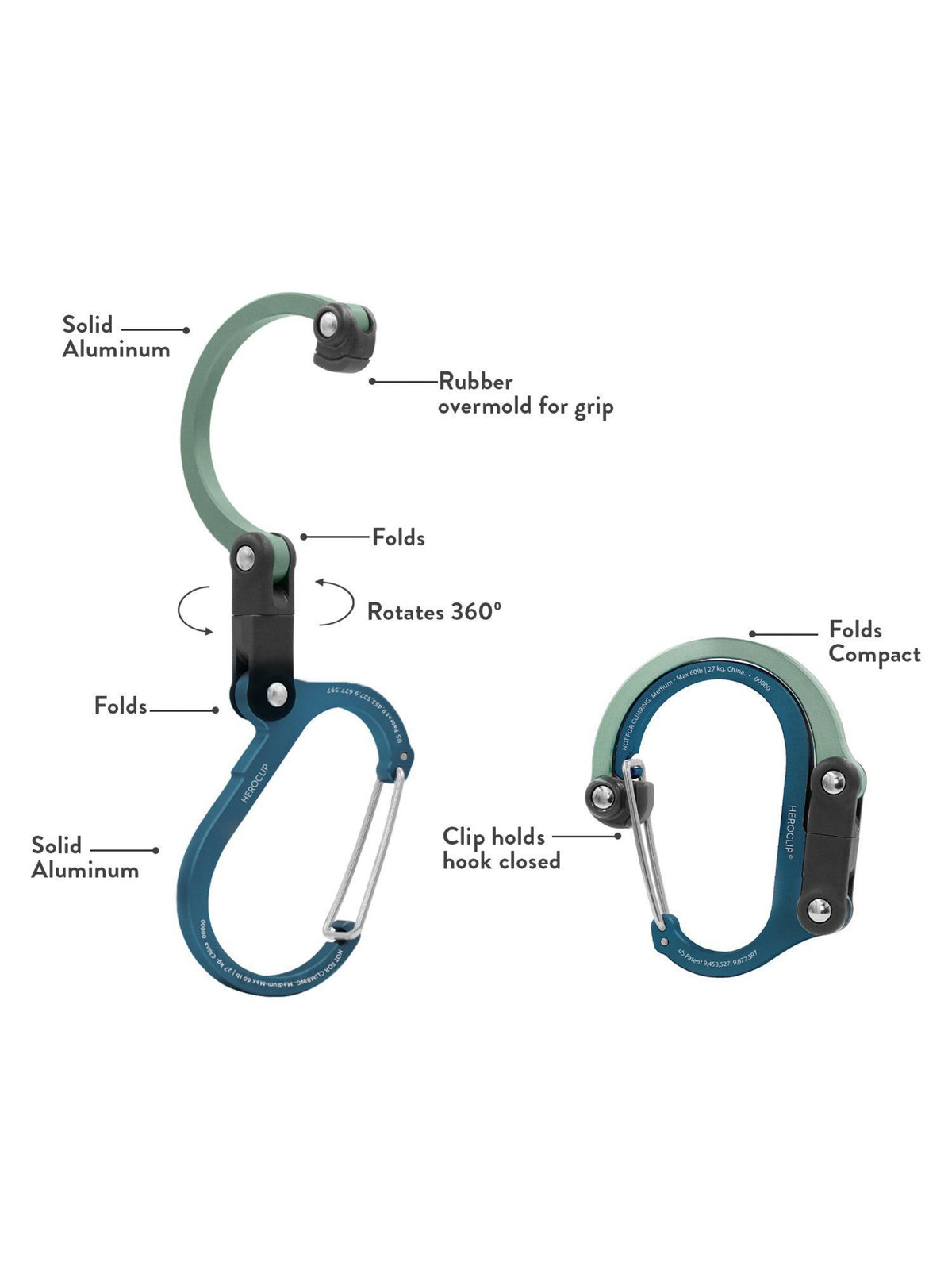 Heroclip Carabiner Medium Mint Teal