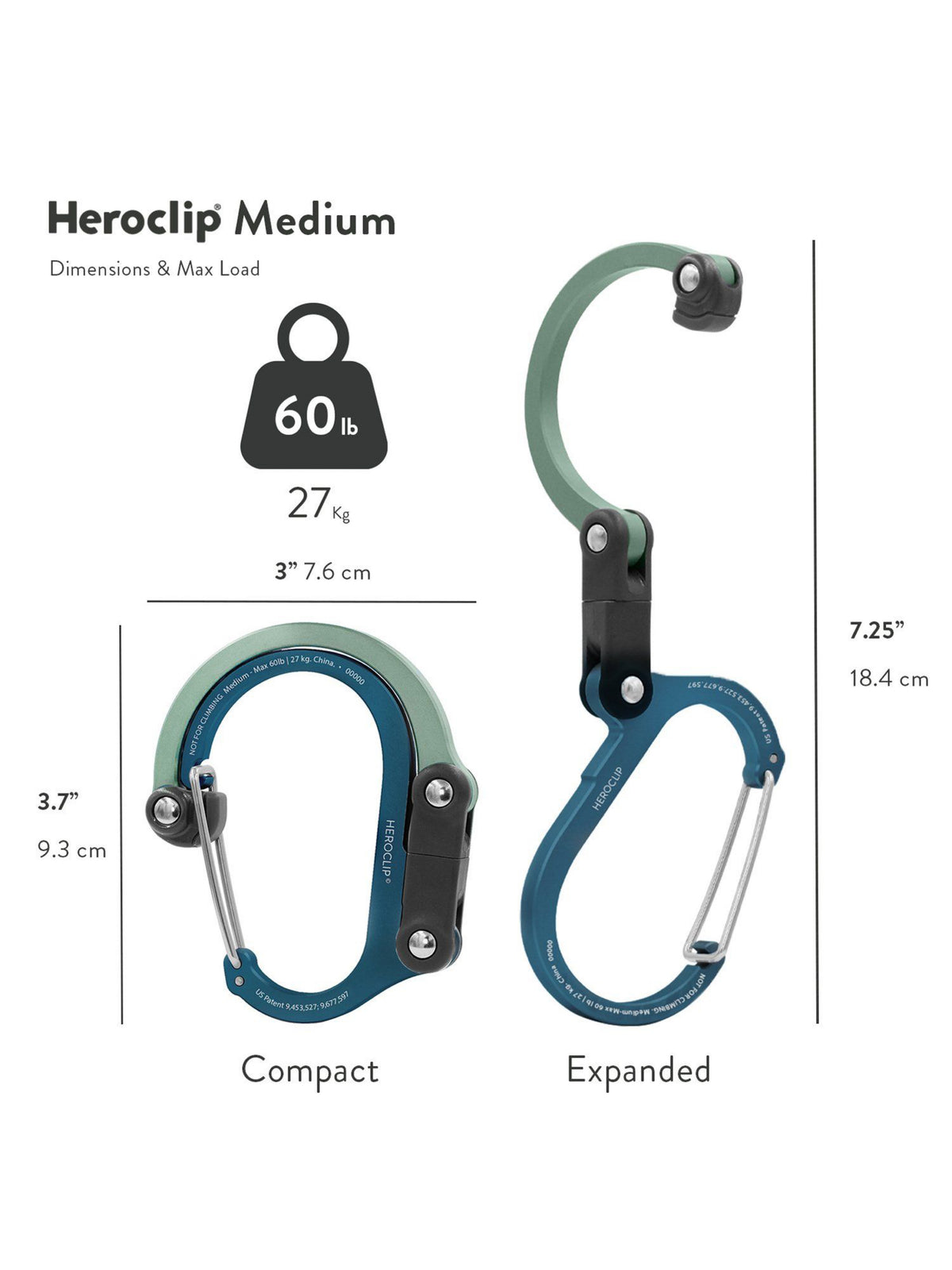 Heroclip Carabiner Medium Mint Teal
