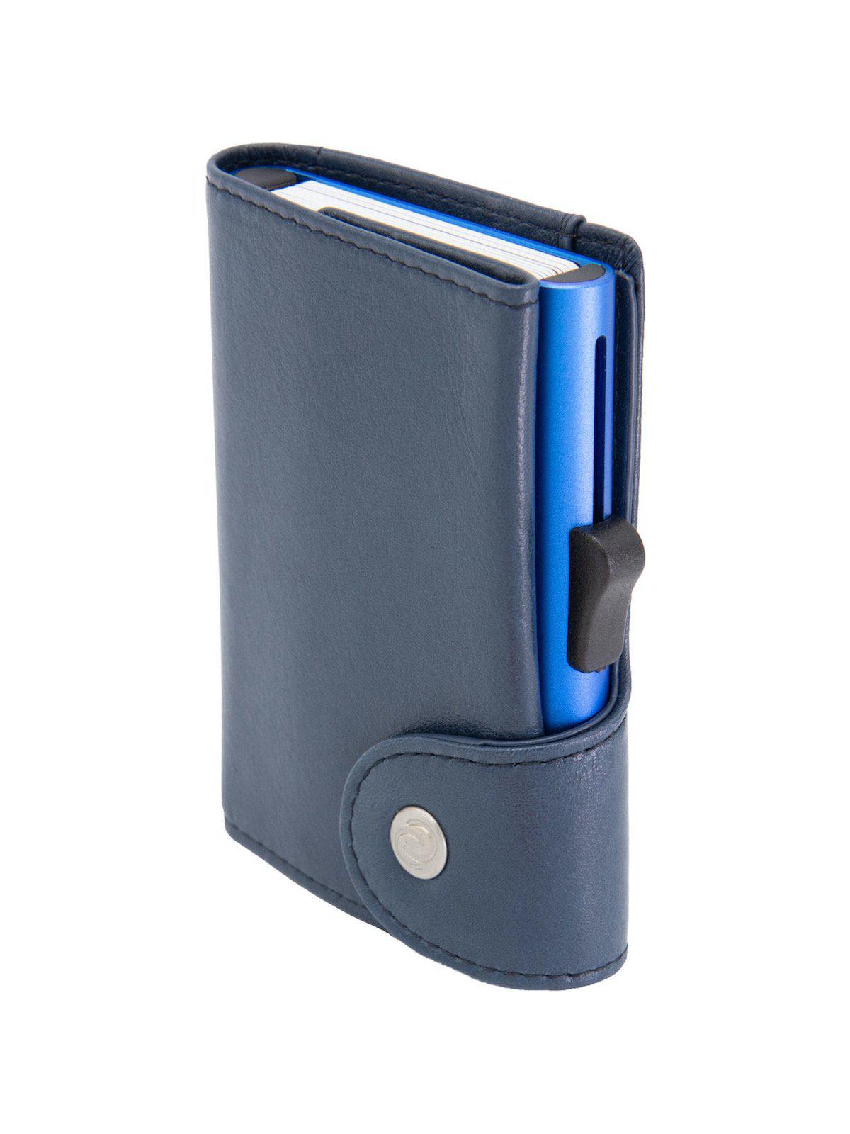 C-Secure XL Italian Leather Wallet RFID Cobalto Blue