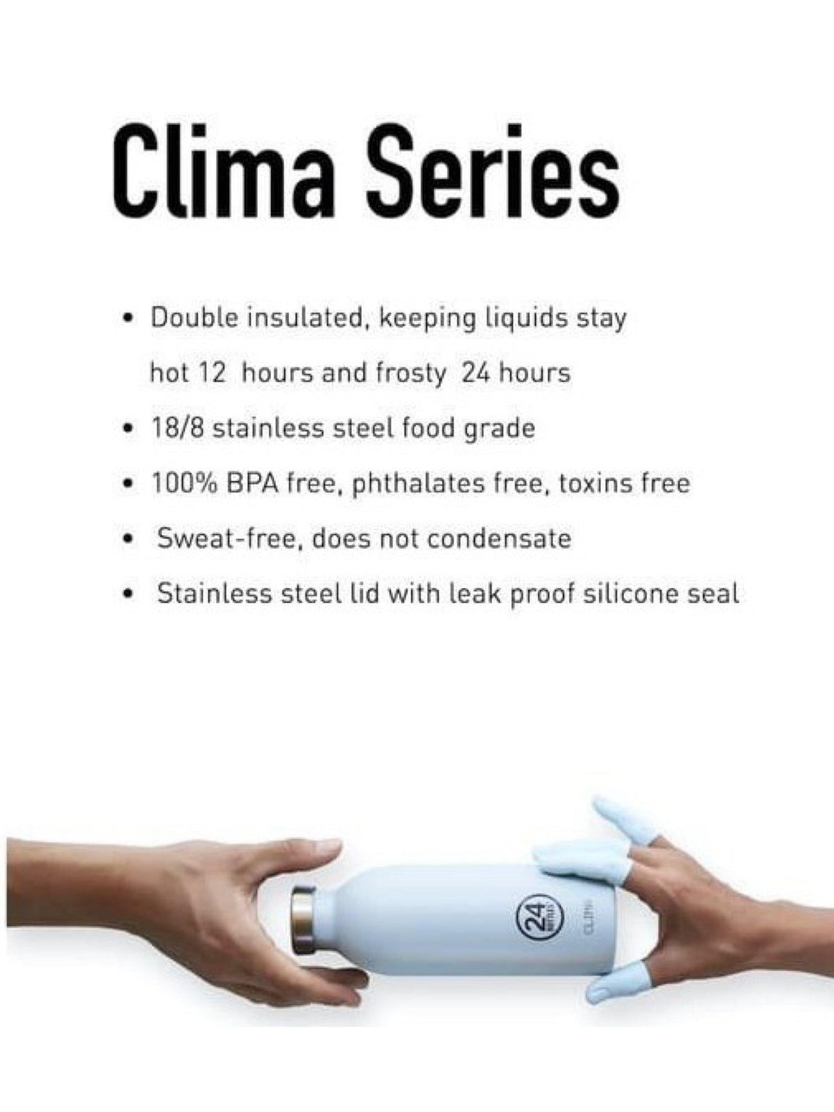 24Bottles Clima Bottle Black Marble 850ml