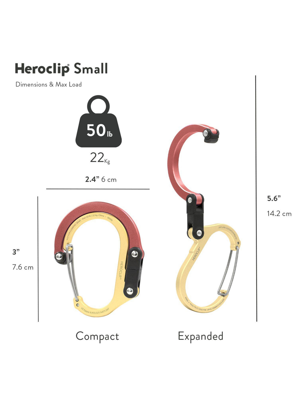 Heroclip Carabiner Small Gold Cinnamon