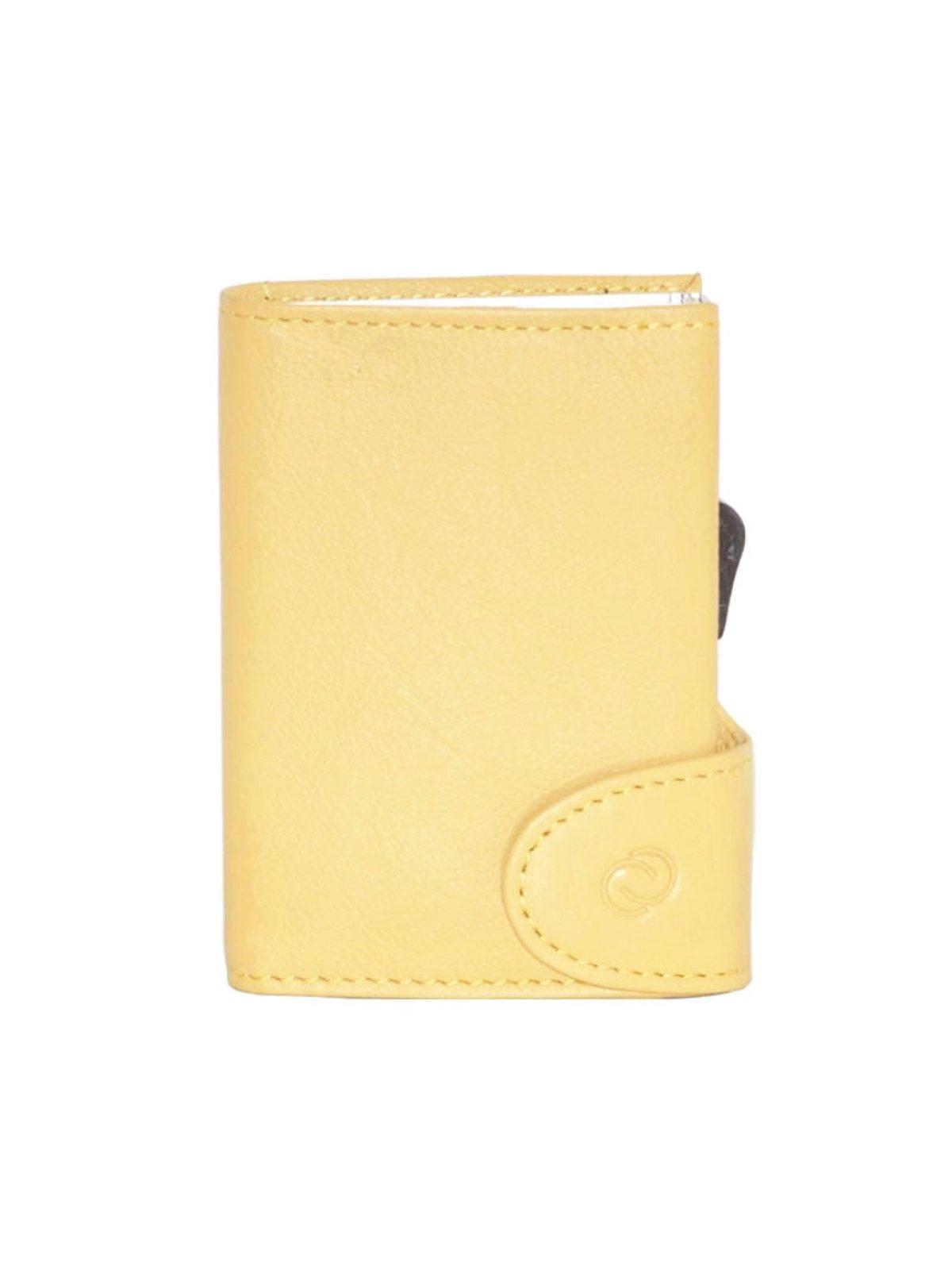 C-Secure Italian Leather RFID Wallet Giallo Sole
