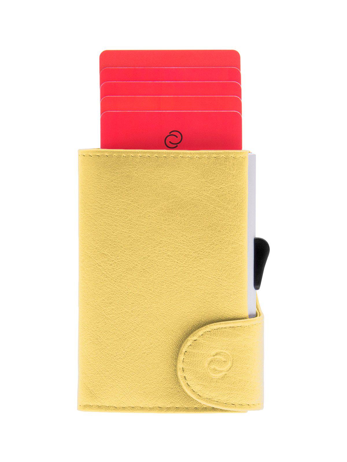 C-Secure Italian Leather RFID Wallet Giallo Sole