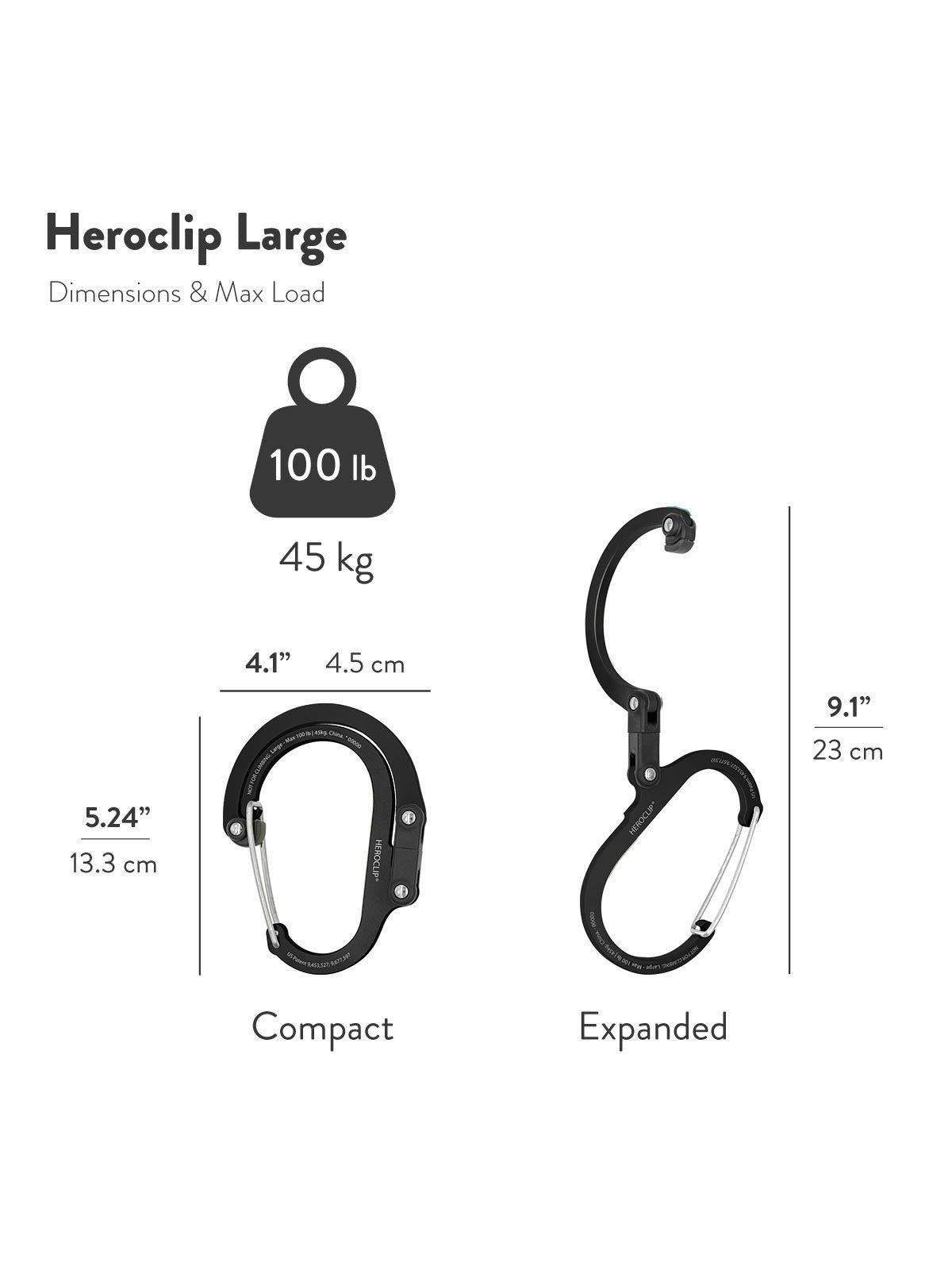 Heroclip Carabiner Large Stealth Black