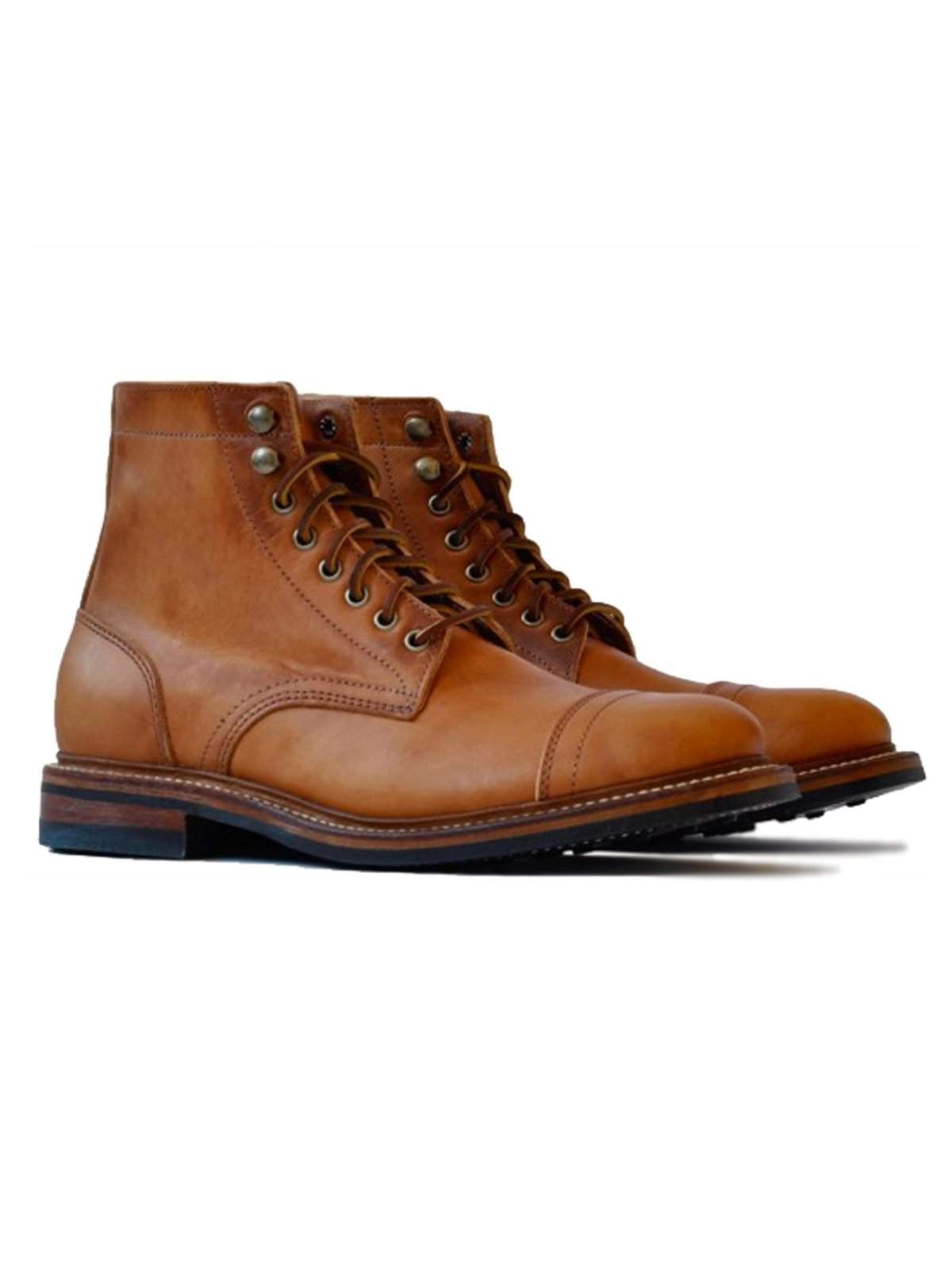 Oakstreet Bootmakers English Tan Dublin Captoe Dainite Trench Boot