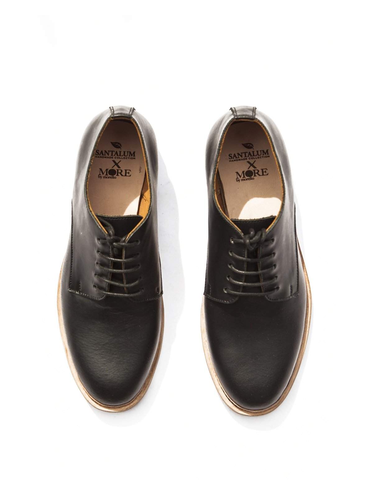Santalum Plain Derby Shoes Black - MORE by Morello Indonesia