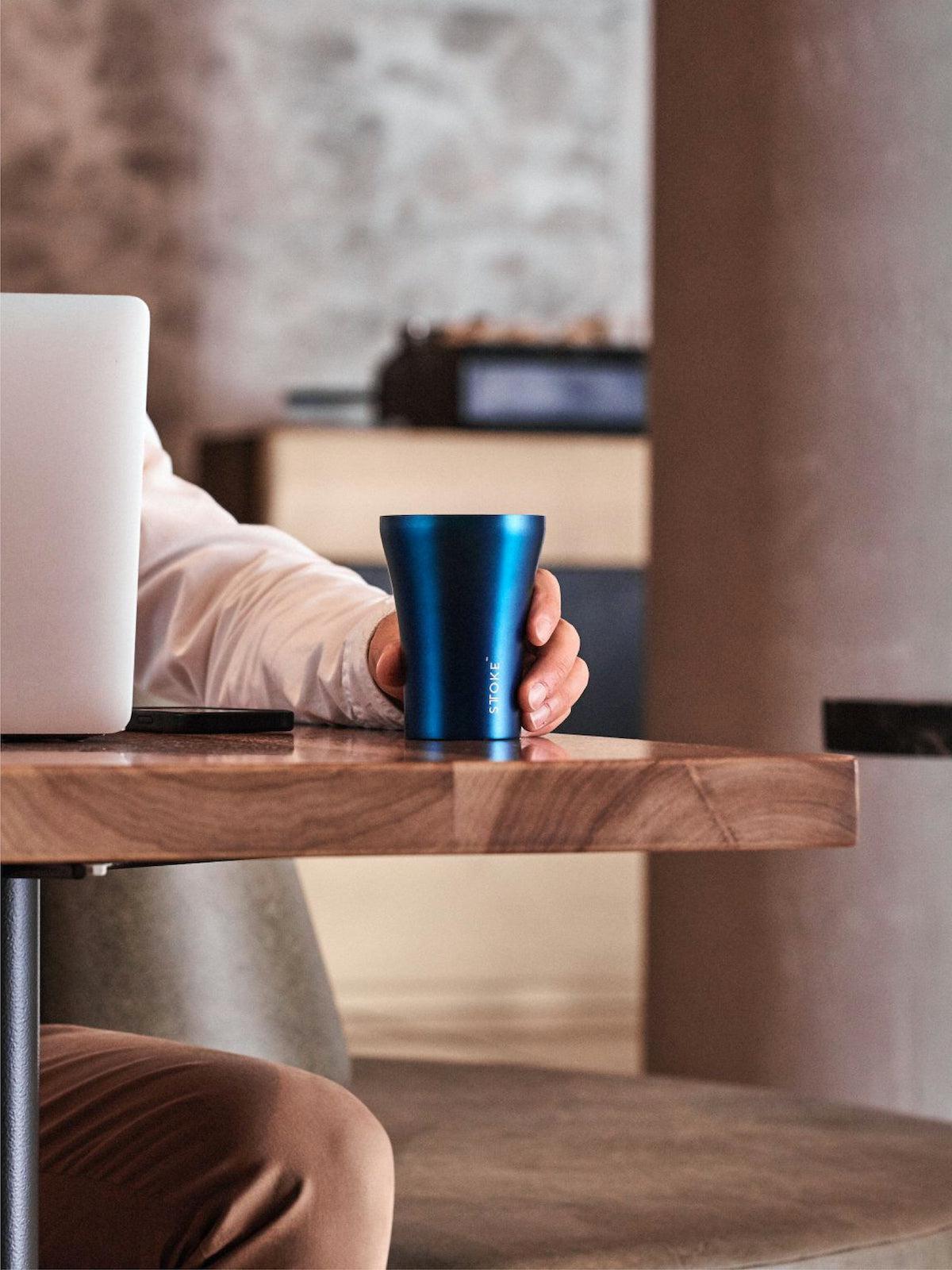 Sttoke Limited Edition Insulated Ceramic Cup 8oz Steel Blue