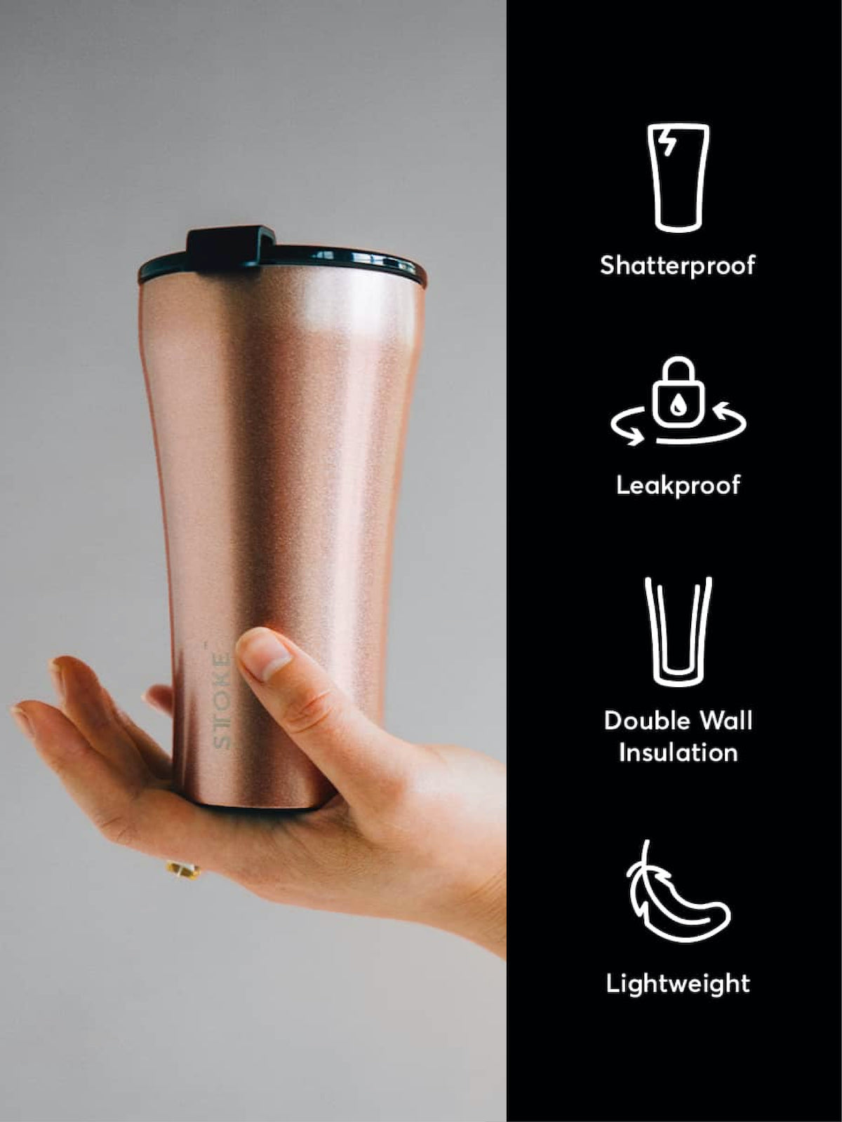 Sttoke Leakproof Insulated Ceramic Cup 12oz