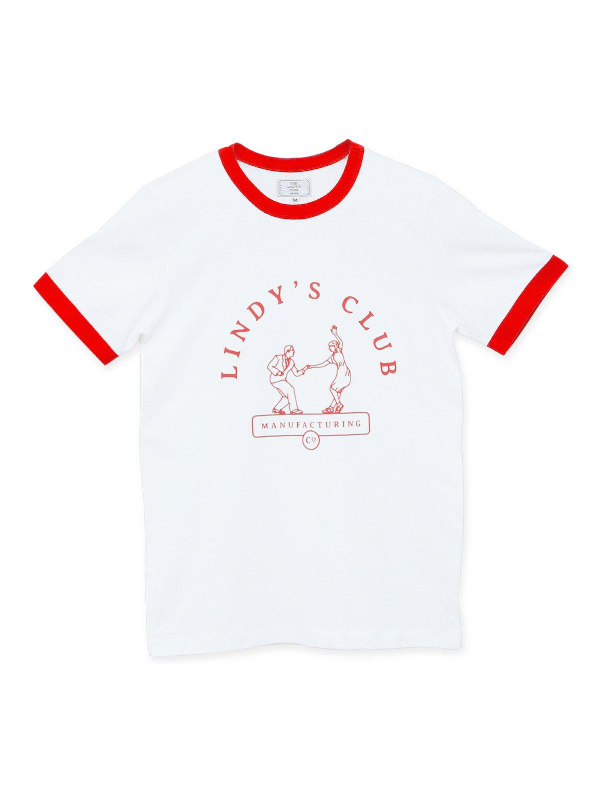 The Lindy&#39;s Club Lindance Ringer Tee White Red - MORE by Morello Indonesia