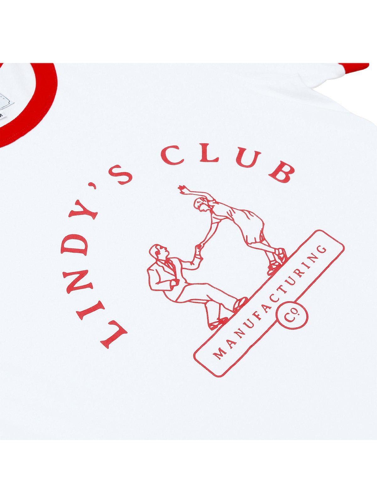 The Lindy&#39;s Club Lindance Ringer Tee White Red - MORE by Morello Indonesia
