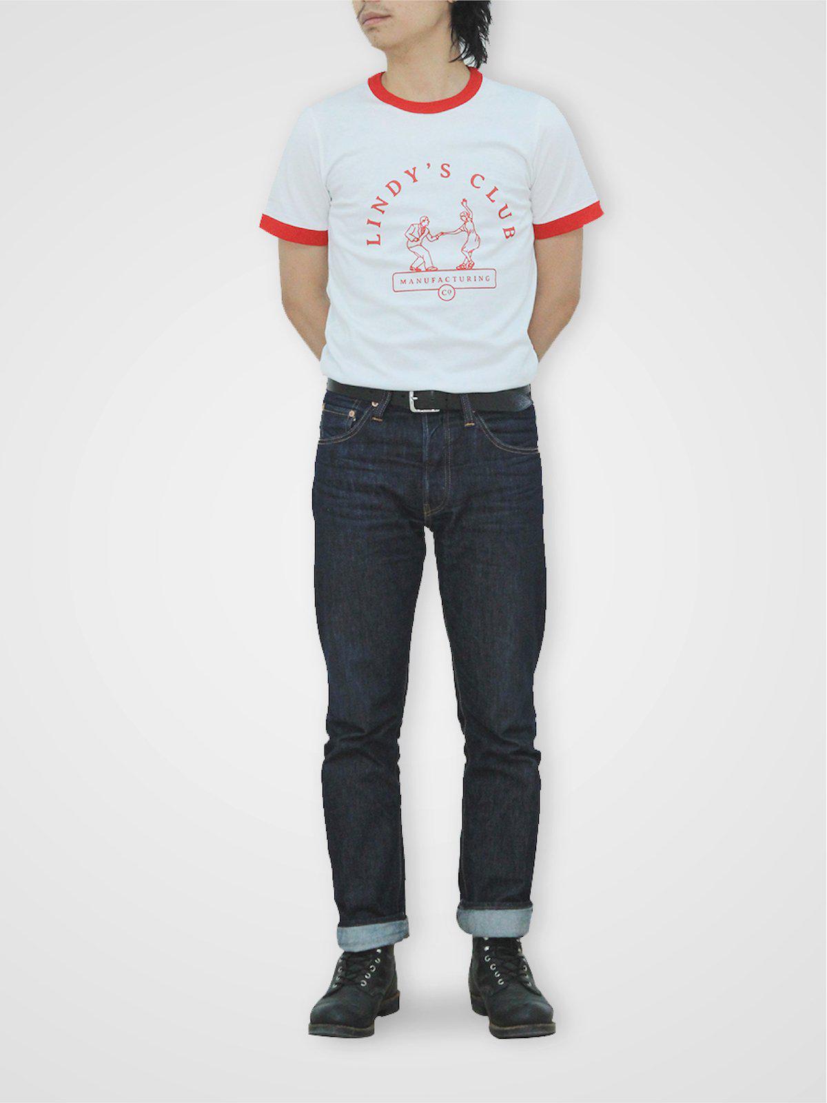 The Lindy&#39;s Club Lindance Ringer Tee White Red - MORE by Morello Indonesia