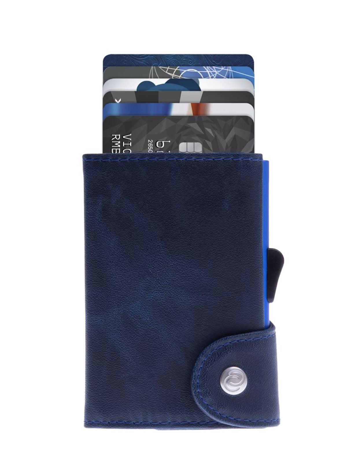 C-Secure Italian Leather RFID Wallet Blue MORE by Morello Indonesia