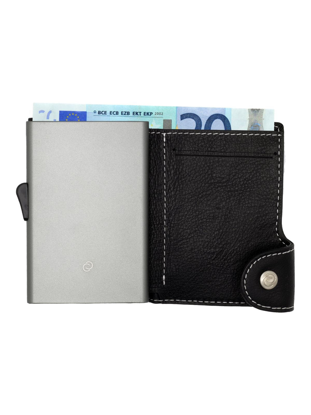 C-Secure Italian Leather Single Wallet Special Edition RFID Black Grey