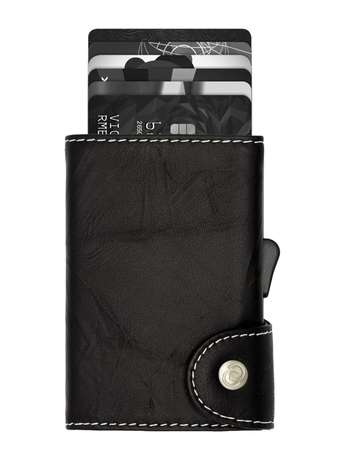 C-Secure Italian Leather Single Wallet Special Edition RFID Black Grey