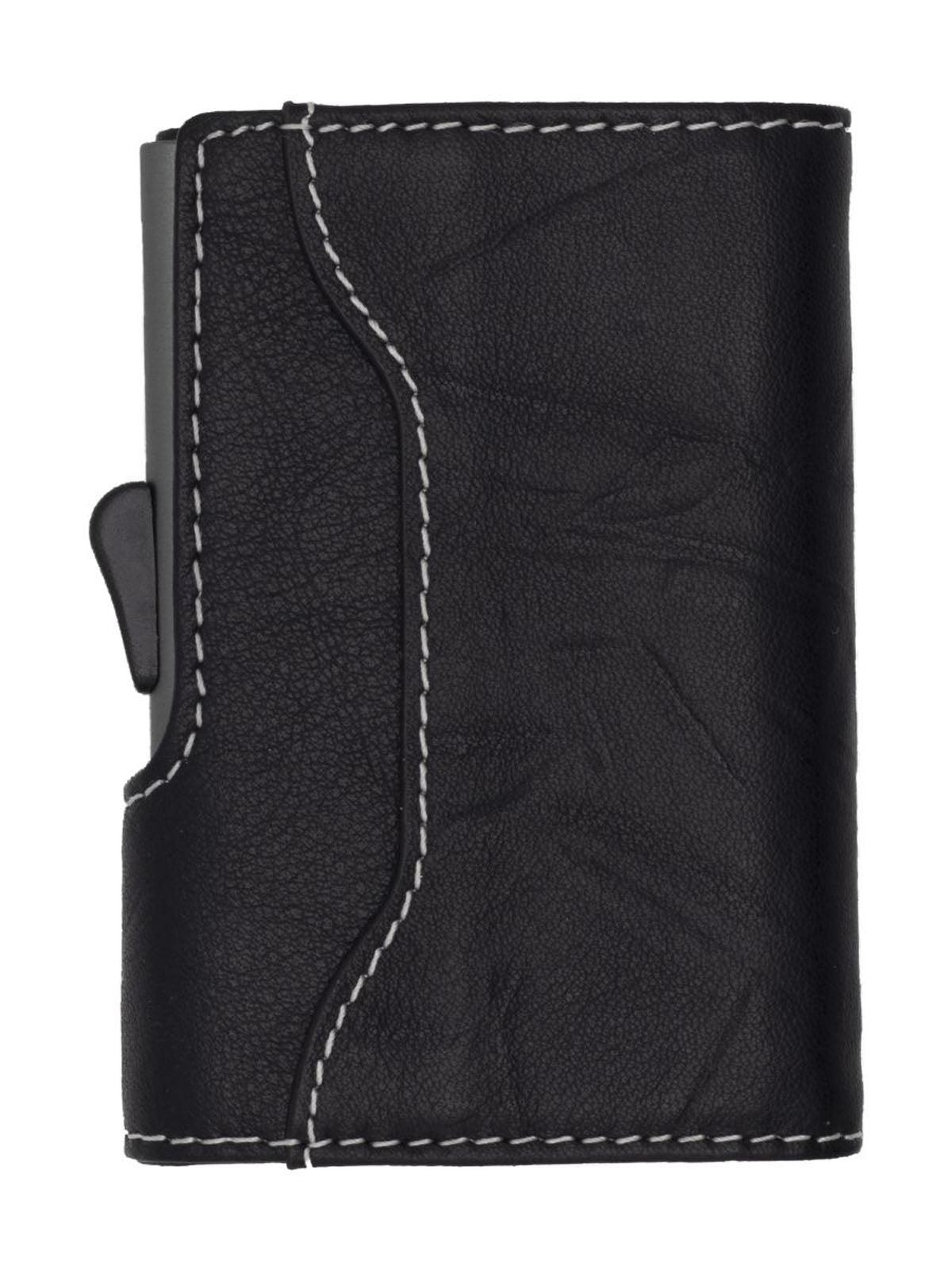 C-Secure Italian Leather Single Wallet Special Edition RFID Black Grey