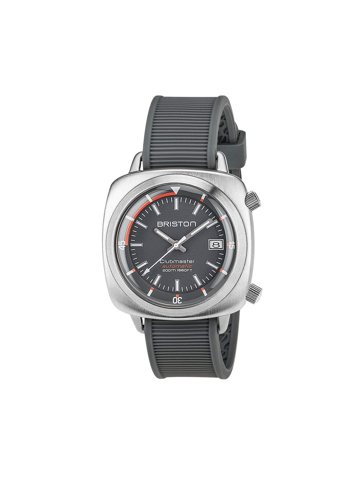 Briston Clubmaster Diver Brushed Steel Automatic HMS Grey Dial 42mm - MORE by Morello Indonesia