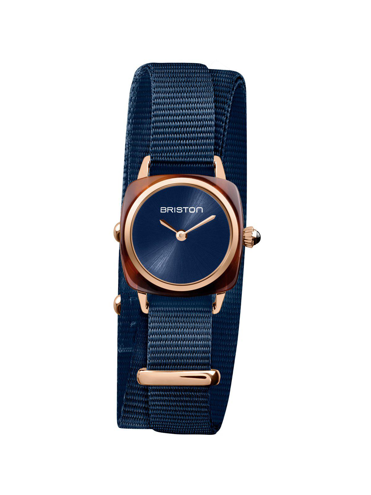 Briston Clubmaster Lady Acetate HM Midnight Blue Sunray Dial Rose Gold Double Tour 24mm