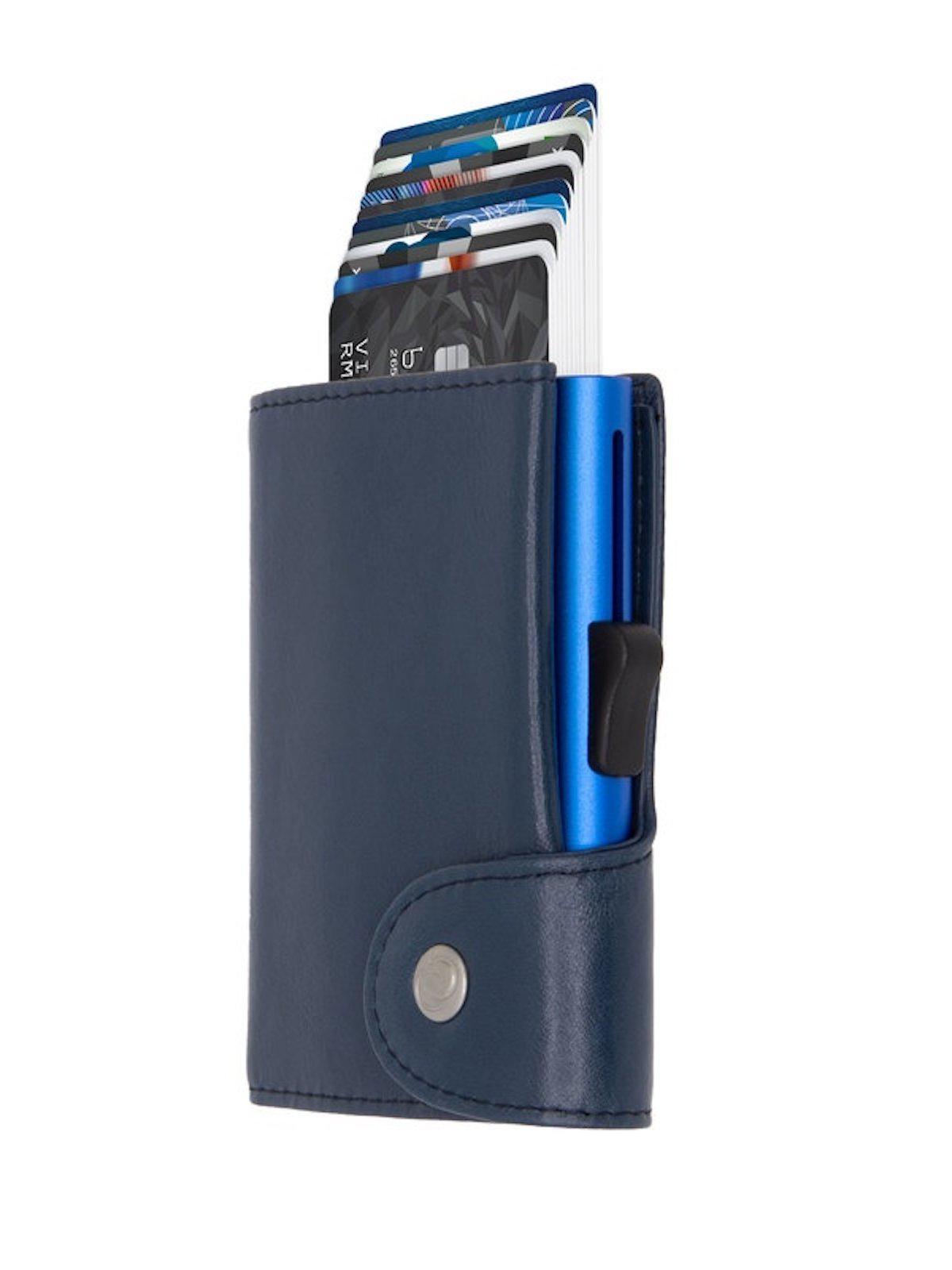 C-Secure XL Italian Leather Wallet RFID Cobalto Blue