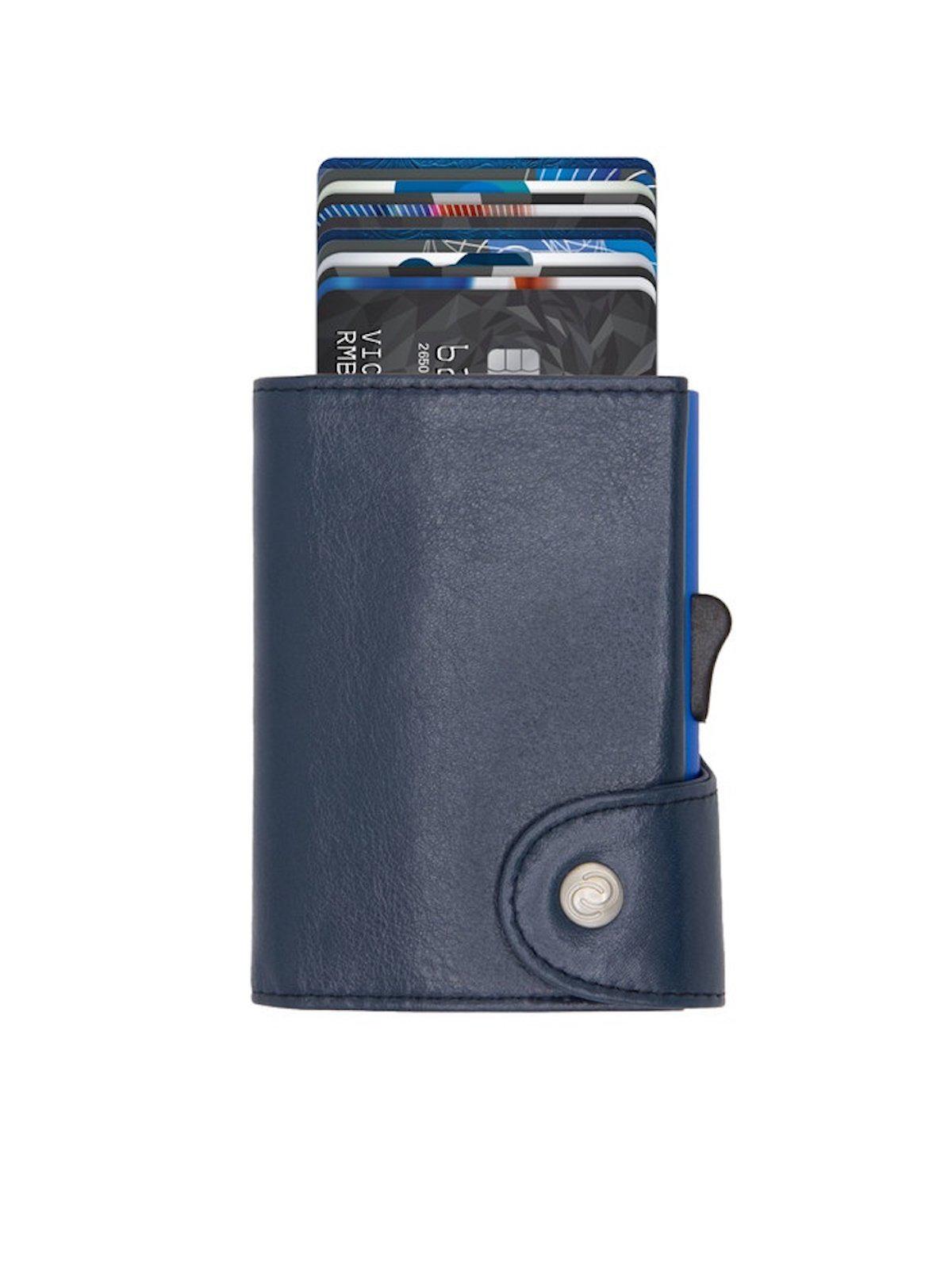 C-Secure XL Italian Leather Wallet RFID Cobalto Blue