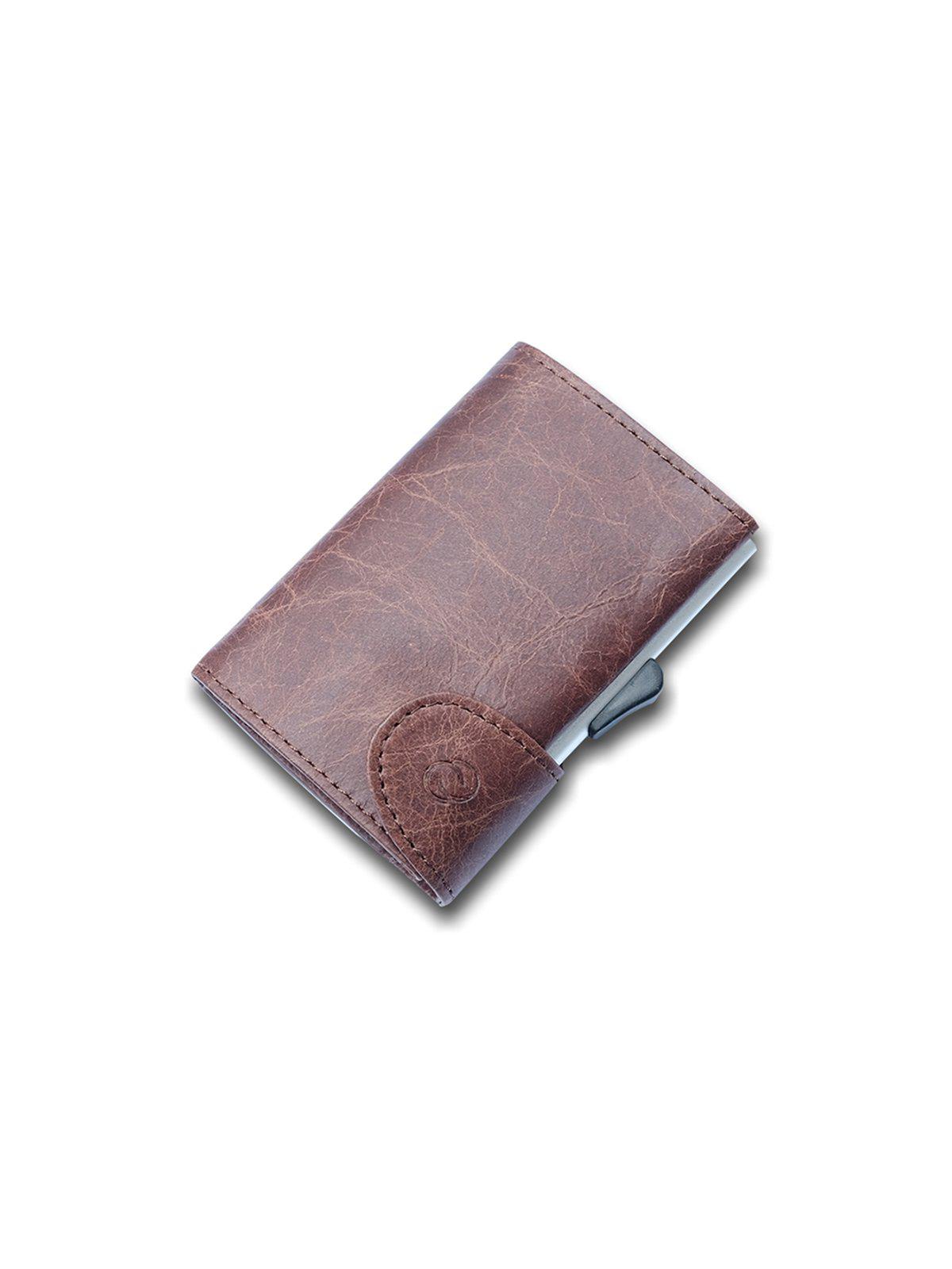 C-Secure Italian Leather RFID Wallet Brown - MORE by Morello Indonesia