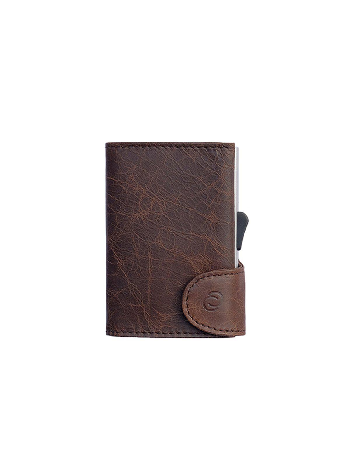 C-Secure Italian Leather RFID Wallet Dark Brown - MORE by Morello Indonesia