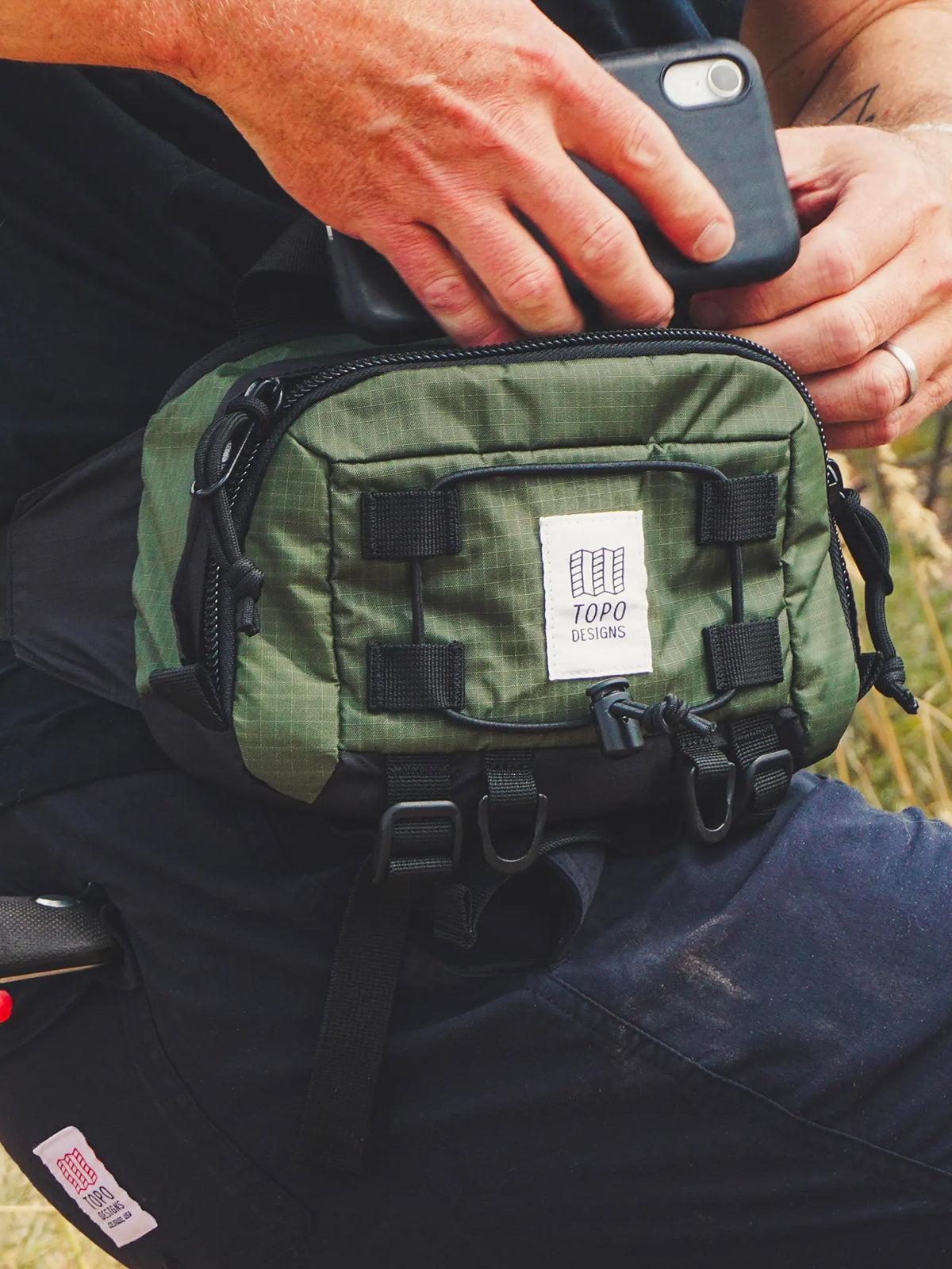 Topo Designs Mountain Hip Pack Khaki Pond Blue