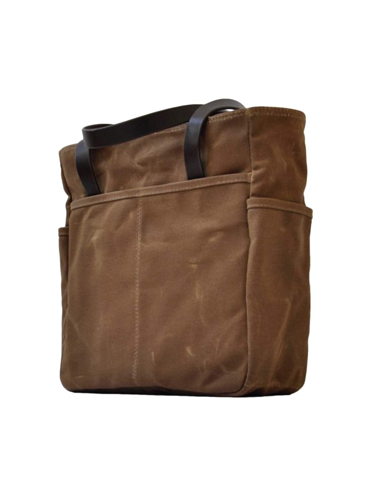 Oakstreet Bootmakers Field Tan Waxed Canvas Utility Tote - MORE by Morello Indonesia