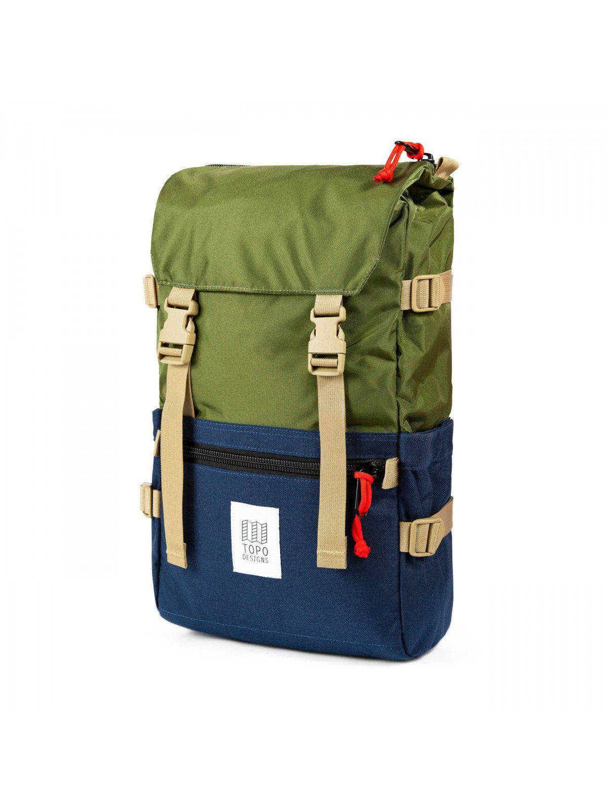 Topo Designs Classic Daypack Backpack - Bone White/Olive Color | Compact Everyday Pack
