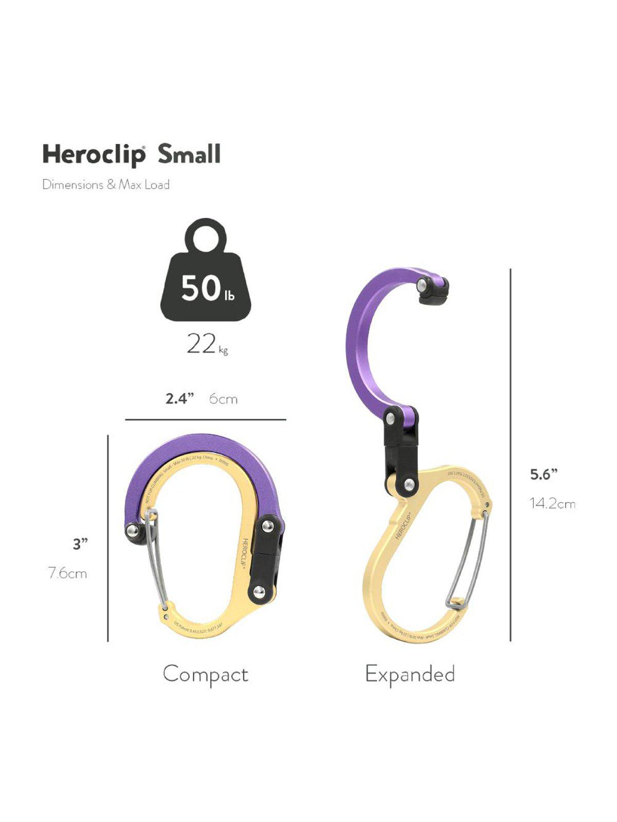 Heroclip Carabiner Small Gold Lavender